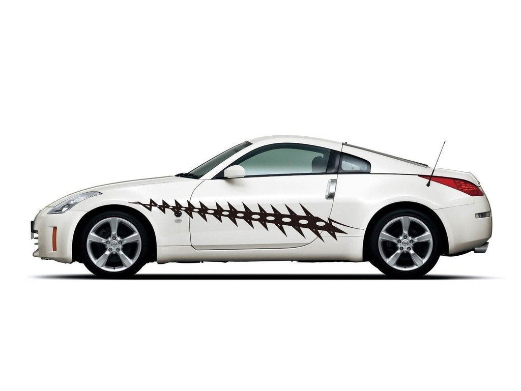 Picniva sty150 Racing Car Body Side Stripes Sticker Decal 2 Pcs