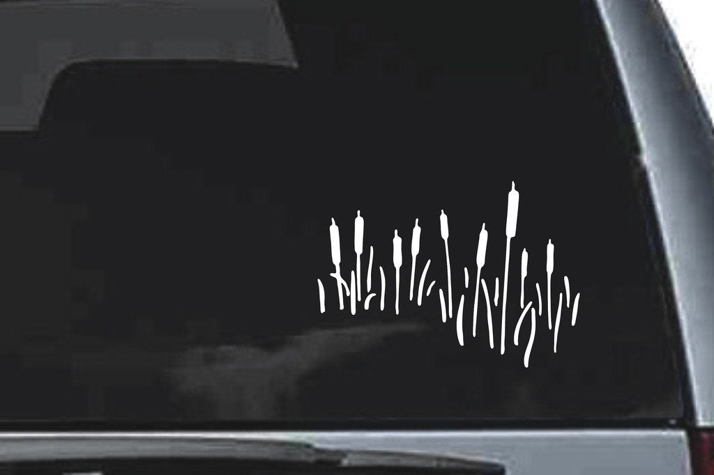 Picniva Cattail Vinyl Car Window Decal, Approx 5 in