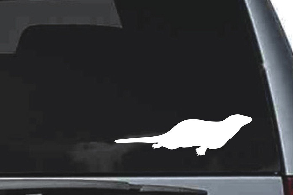 Picniva Otter Sty4 Vinyl Car Window Decal, Approx 5 in