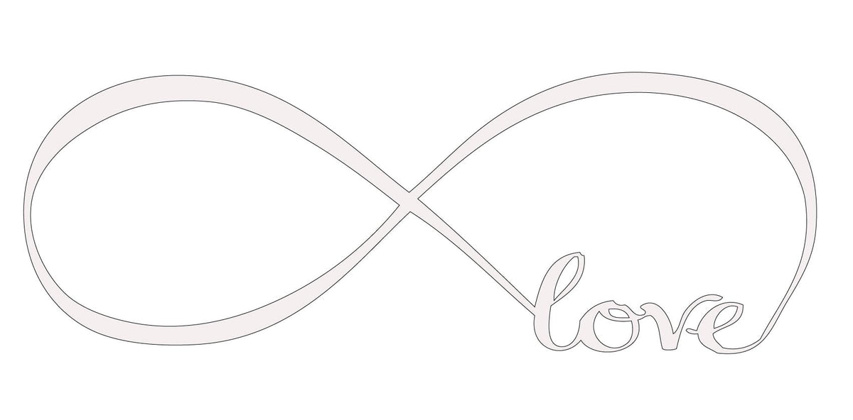 Picniva Infinity Symbol Love Wall Decal, Matte White, 7 x 22 in