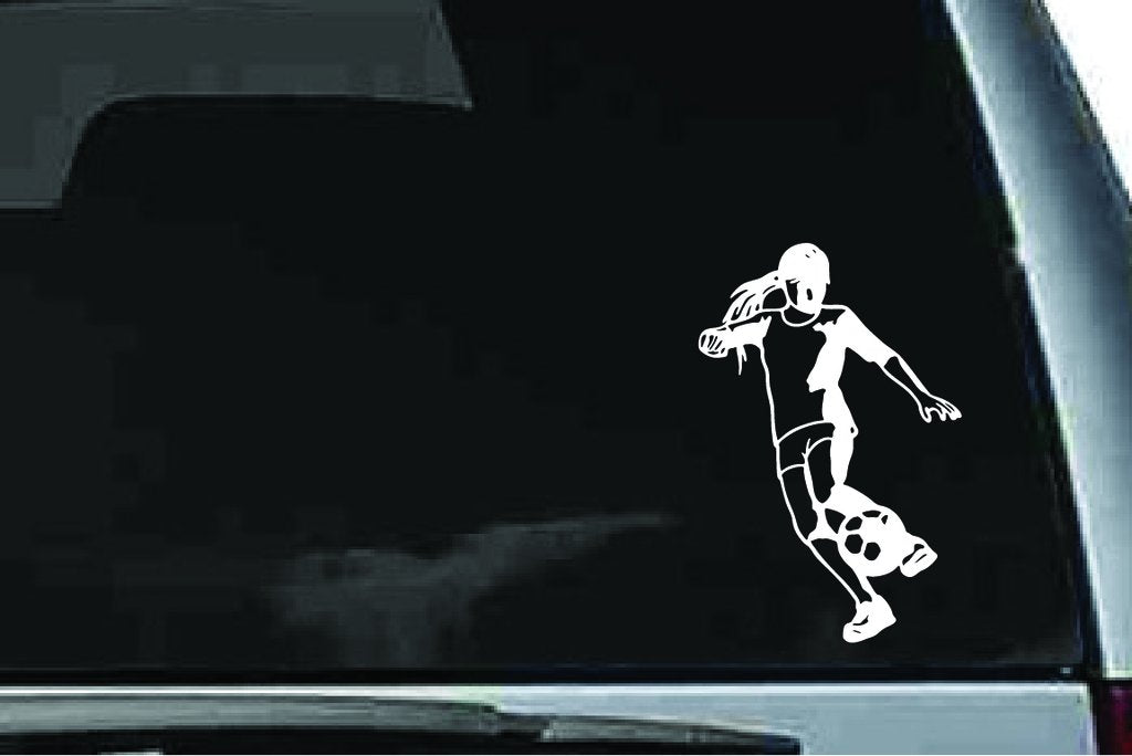 Picniva Soccer Girl Sty31 Vinyl Car Window Decal, Approx 5 in
