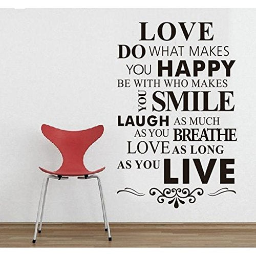 Decalgeek Do What Makes You Happy Wall Decal, Black, 22 x 31 in