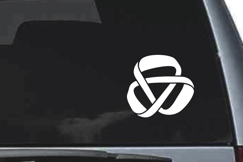 Picniva Three Loop Ribbon Knot Sty108 Vinyl Car Window Decal, Approx 5 in
