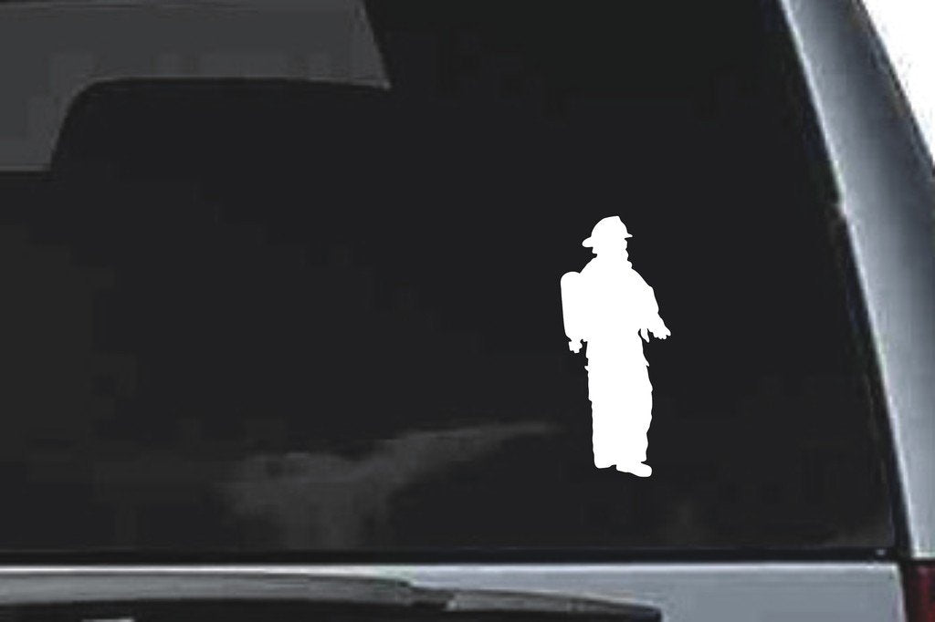 Picniva Fireman Sty20 Vinyl Car Window Decal, Approx 5 in