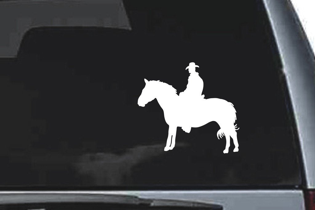 Picniva Horse Rider Sty4 Vinyl Car Window Decal, Approx 5 in