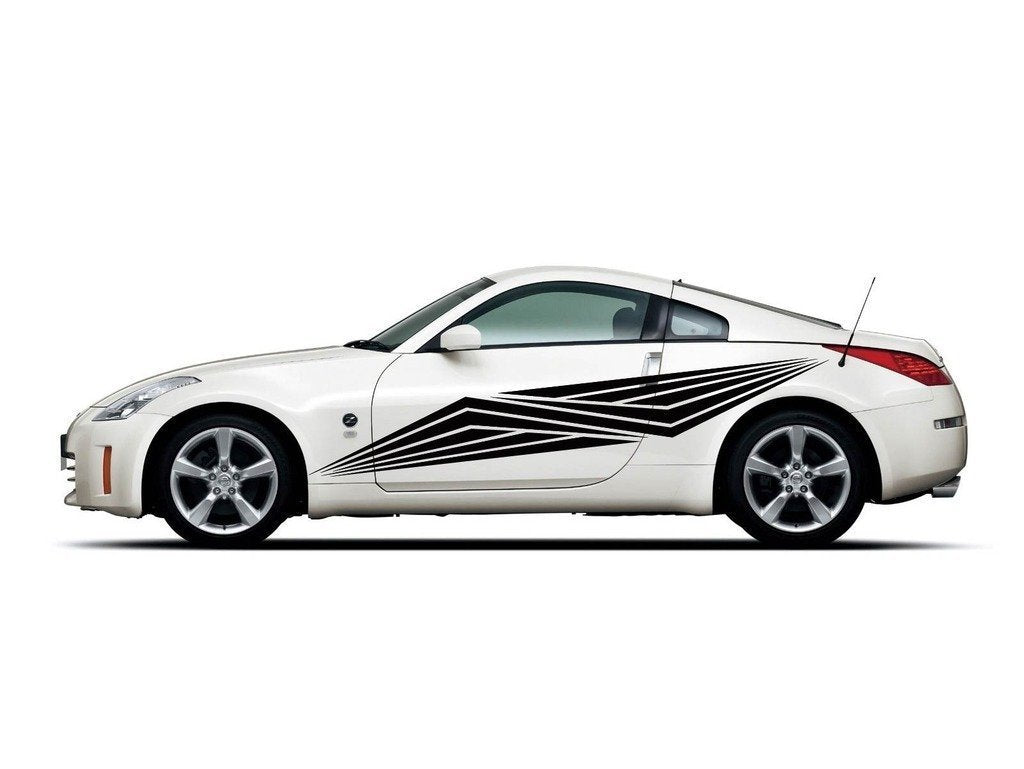 Picniva sty24 Racing Car Body Side Stripes Sticker Decal 2 Pcs