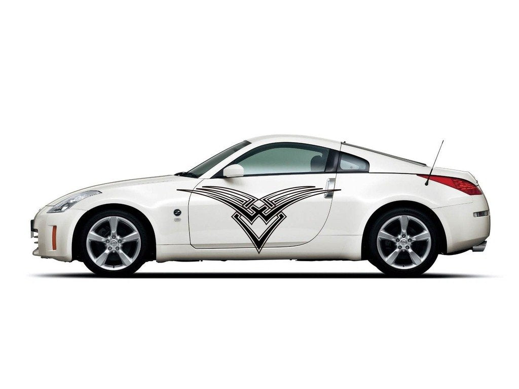 Picniva Symmetrical Wing Lines Vinyl Car Body Side Decals, Two Pack