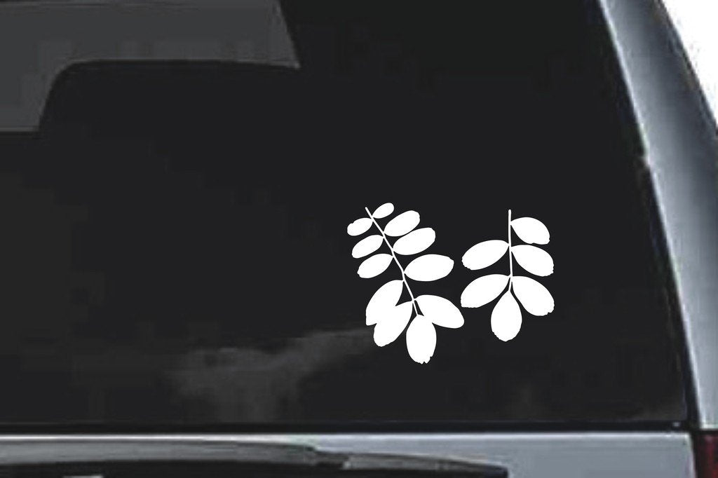 Picniva Leafy Curved Branch Design20 Vinyl Car Window Decal, Approx 5 in