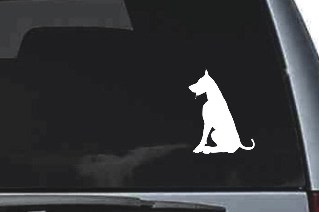 Picniva Doberman Dog Sty9a Vinyl Car Window Decal, Approx 5 in