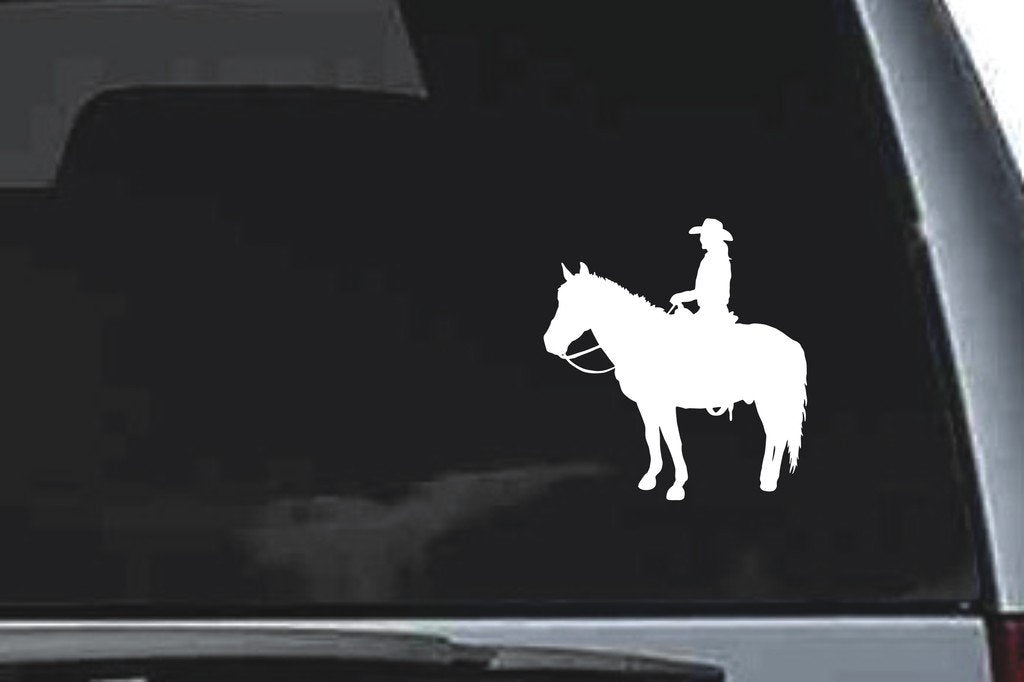 Picniva Horse Rider Sty28 Vinyl Car Window Decal, Approx 5 in