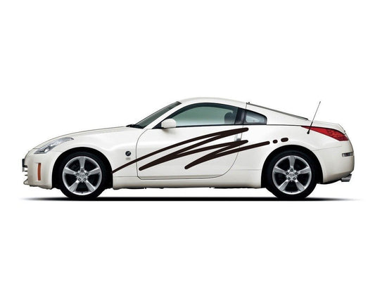 Picniva sty385 Racing Car Body Side Stripes Sticker Decal 2 Pcs