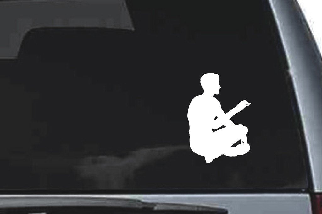Picniva Sitting Sty6 Vinyl Car Window Decal, Approx 5 in