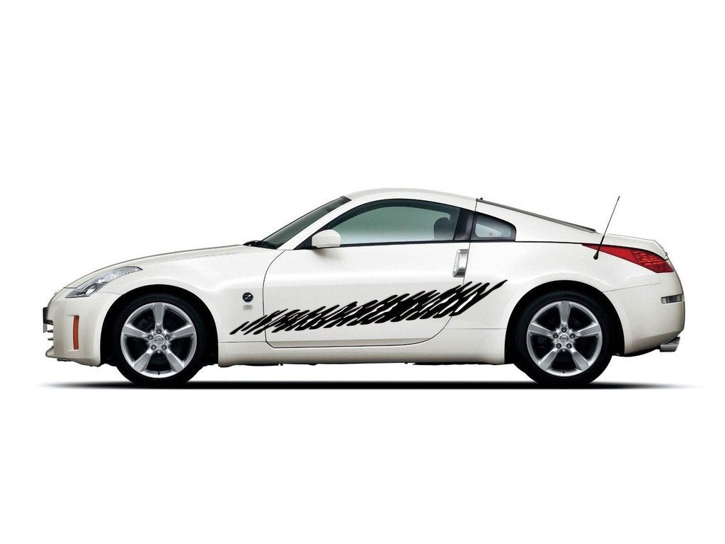 Picniva Diagonal Slashes Vinyl Car Body Side Decals, Two Pack