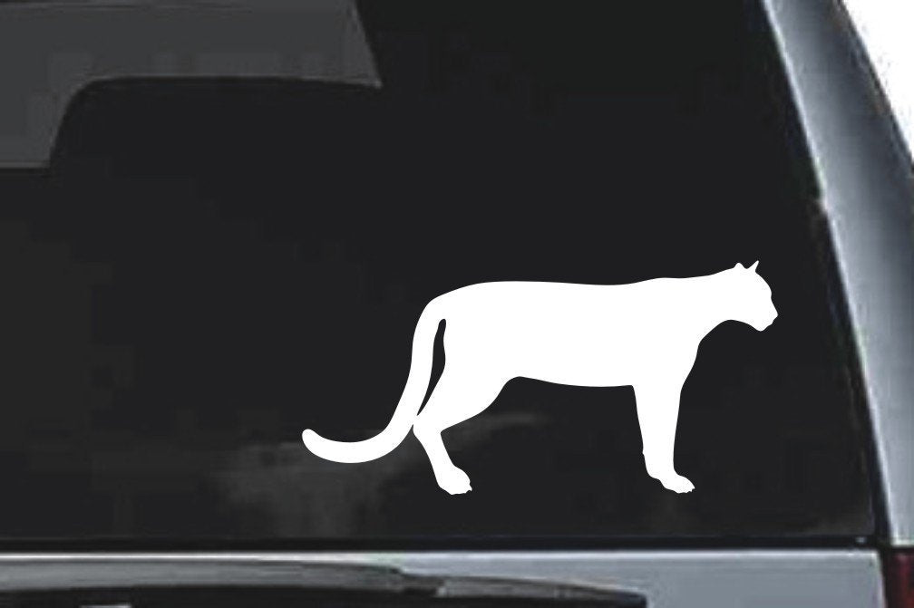 Picniva Mountain Lion Sty1 Vinyl Car Window Decal, Approx 5 in