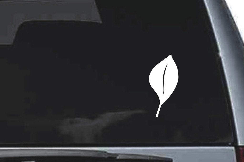 Picniva Curved Single Leaf Design69 Vinyl Car Window Decal, Approx 5 in