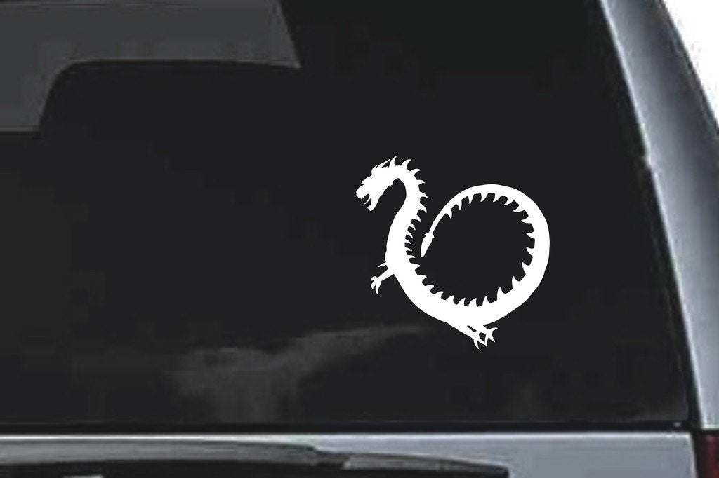 Picniva Orient Dragon Sty11 Vinyl Car Window Decal, Approx 5 in