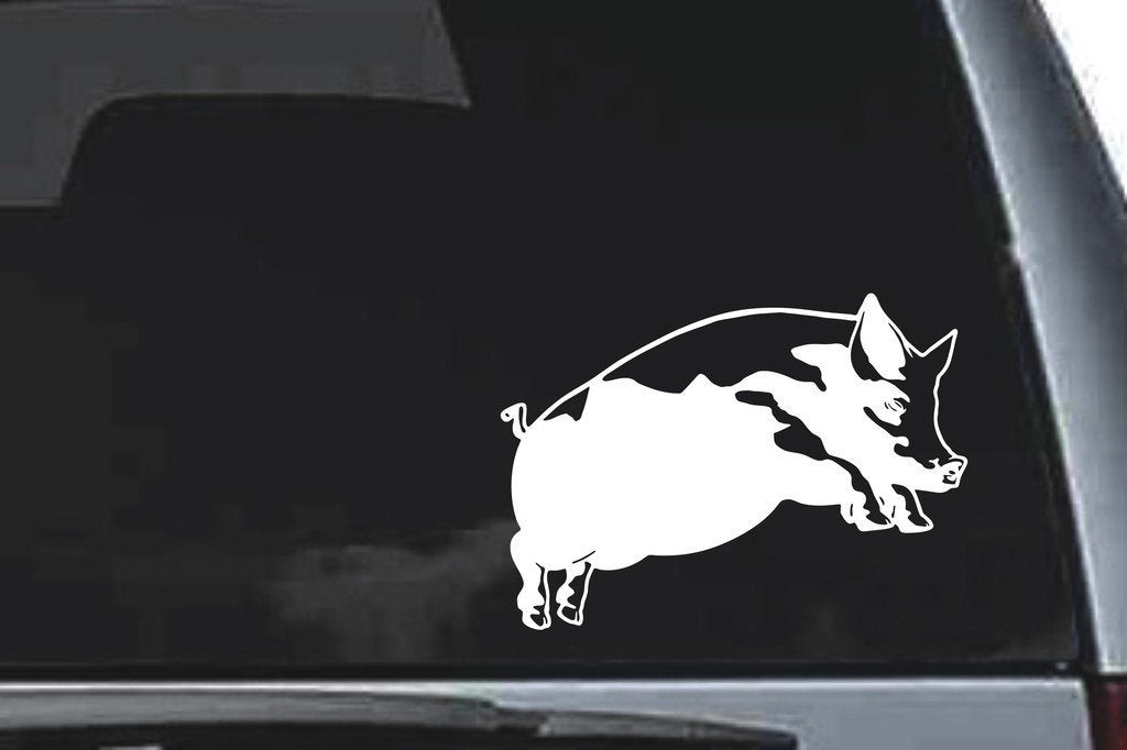 Picniva Pig Sty1 Vinyl Car Window Decal, Approx 5 in