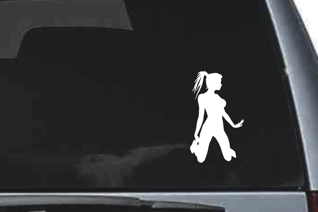 Picniva Girl Sty38 Vinyl Car Window Decal, Approx 5 in