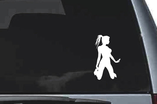 Picniva Girl Sty38 Vinyl Car Window Decal, Approx 5 in