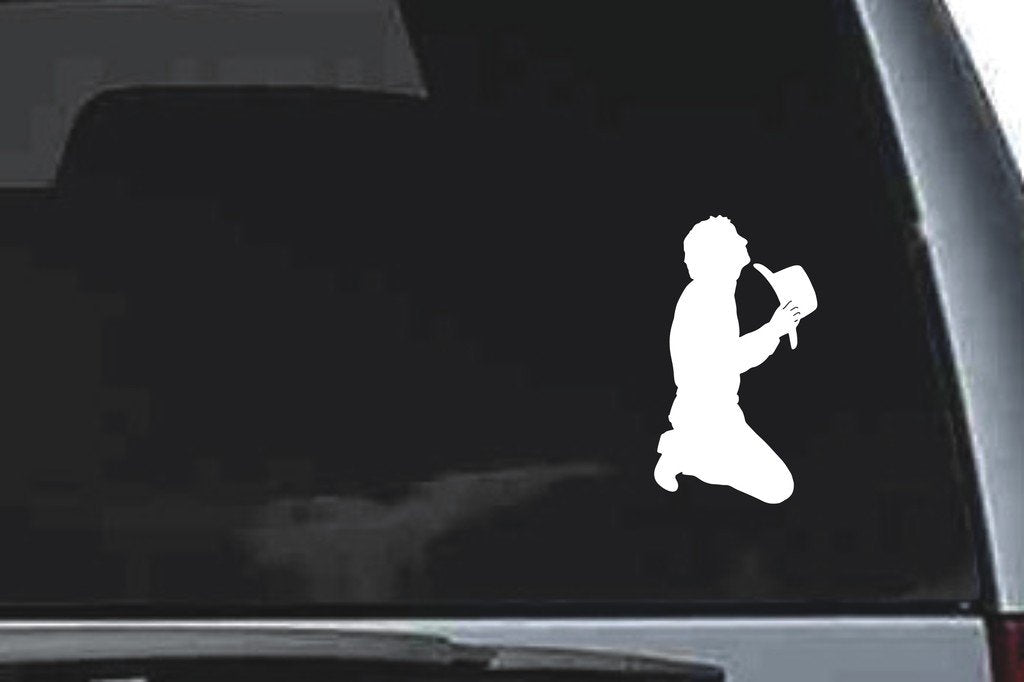 Picniva Cowboy Sty12 Vinyl Car Window Decal, Approx 5 in
