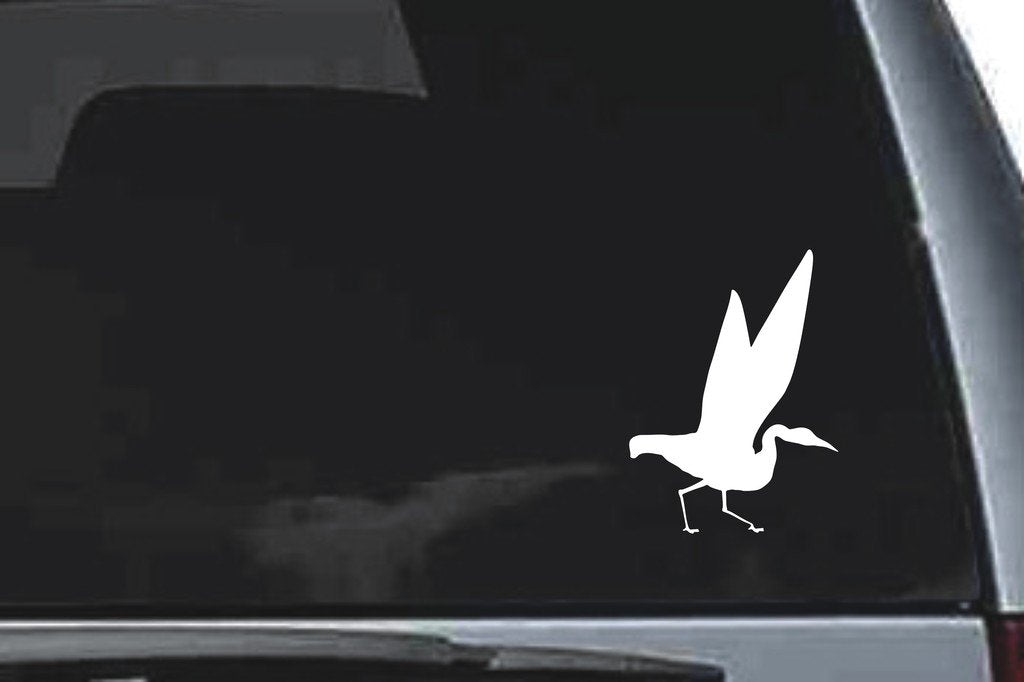Picniva Whooping Crane Sty4 Vinyl Car Window Decal, Approx 5 in