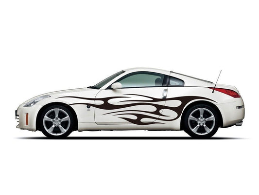 Picniva sty348 Racing Car Body Side Stripes Sticker Decal 2 Pcs