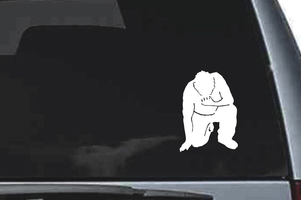 Picniva Man Sty18 Vinyl Car Window Decal, Approx 5 in