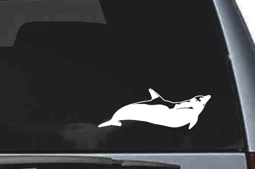 Picniva Dolphin Sty8 Vinyl Car Window Decal, Approx 5 in