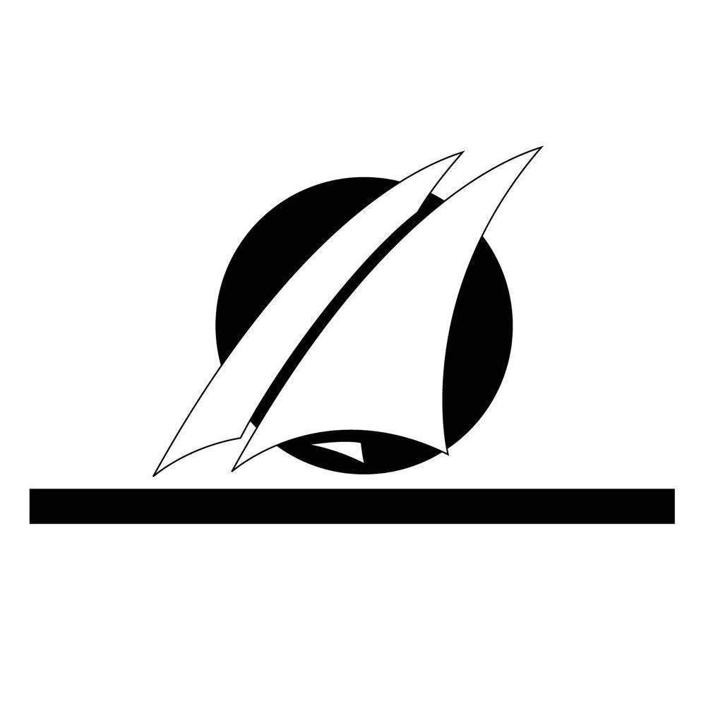 Picniva Sailboat Profile Vinyl Car Body Side Decals, Two Pack