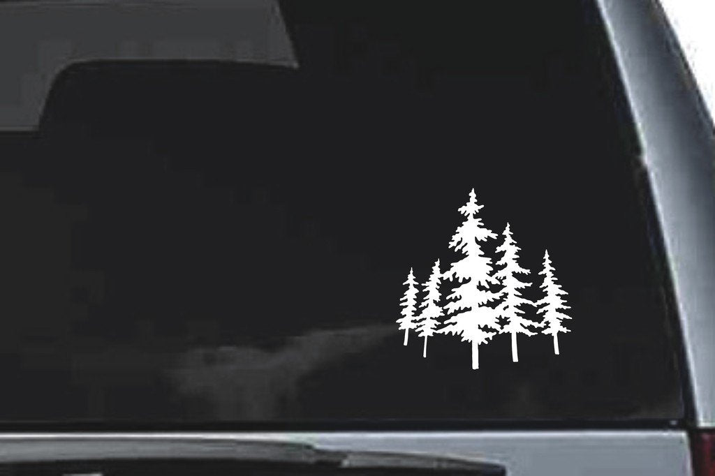 Picniva Tree Sty14 Vinyl Car Window Decal, Approx 5 in