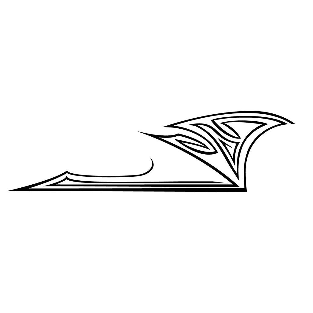 Picniva Angular Wing Swoosh Vinyl Car Body Side Decals, Two Pack