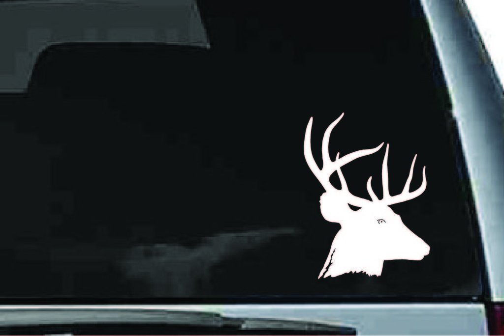Picniva Deer Head Sty7 Vinyl Car Window Decal, Approx 5 in