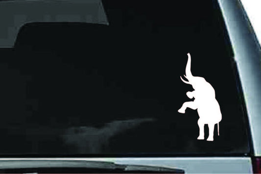 Picniva Elephant Sty12 Vinyl Car Window Decal, Approx 5 in