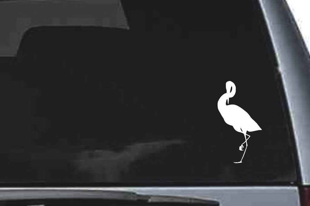 Picniva Egret Sty5 Vinyl Car Window Decal, Approx 5 in