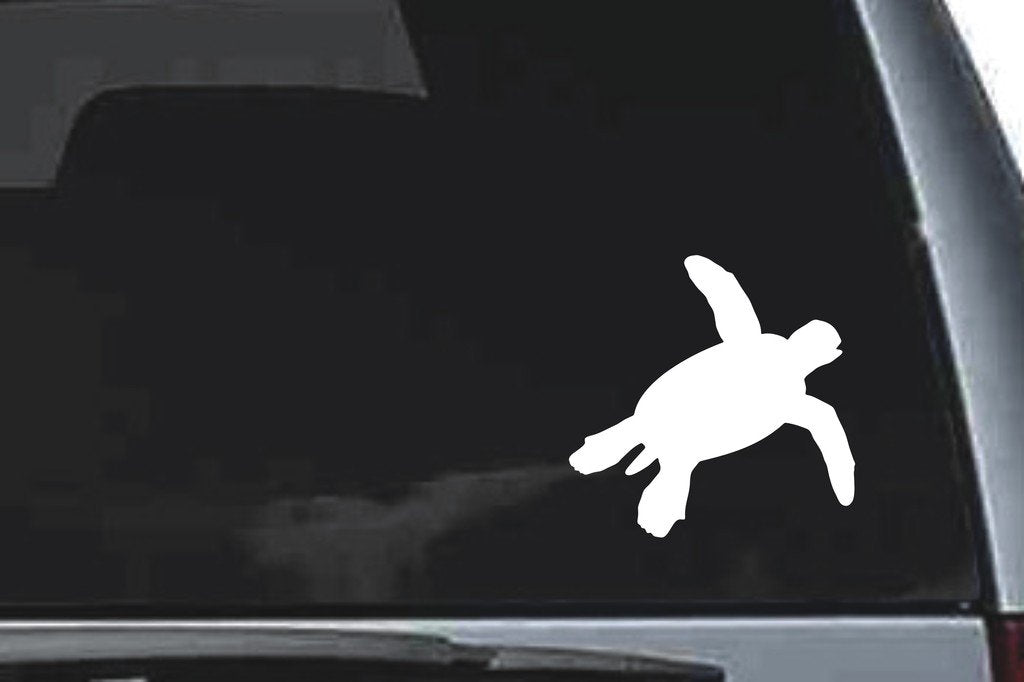 Picniva Sea Turtle Sty2 Vinyl Car Window Decal, Approx 5 in