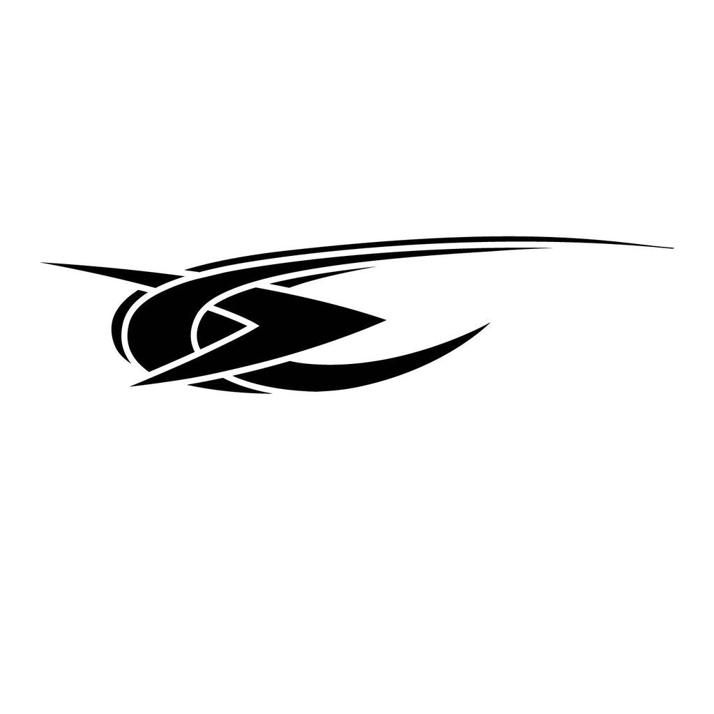 Picniva sty346 Racing Car Body Side Stripes Sticker Decal 2 Pcs