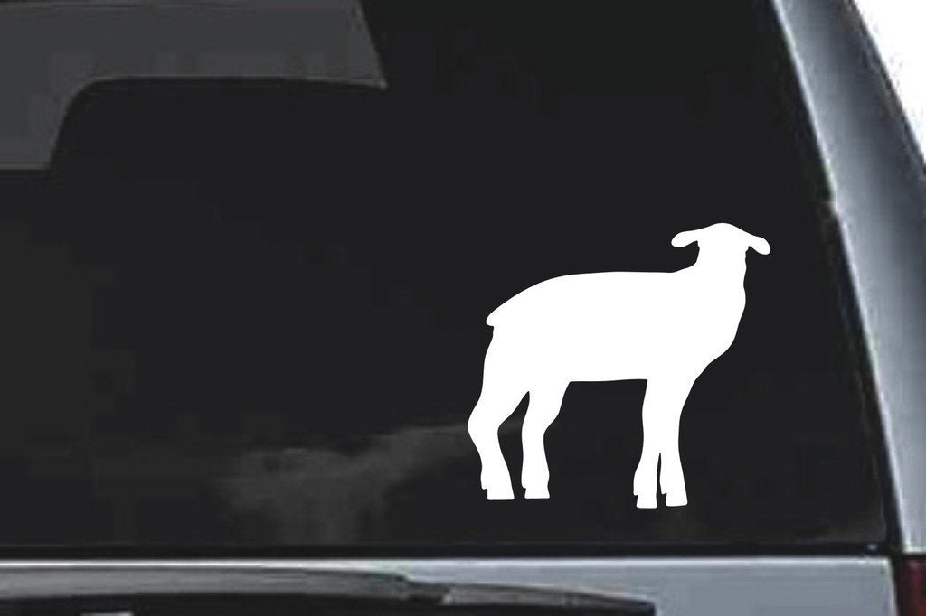 Picniva Lamb Sty2 Vinyl Car Window Decal, Approx 5 in