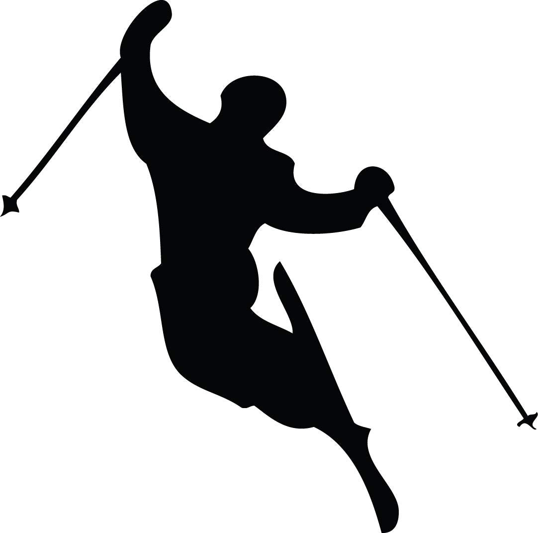 Decaltor Skier Downhill Skiing 5 in Vinyl Decal for Laptop Bumper Wall