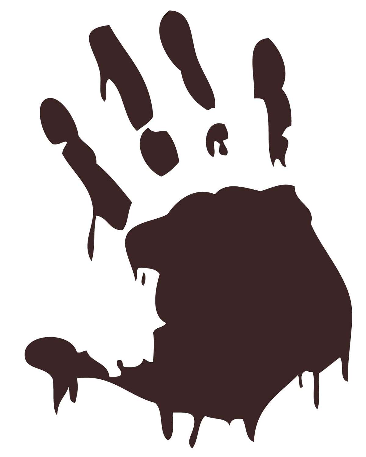 Decaltor Zombie Bloody Handprint Vinyl Decal, Laptop Sticker