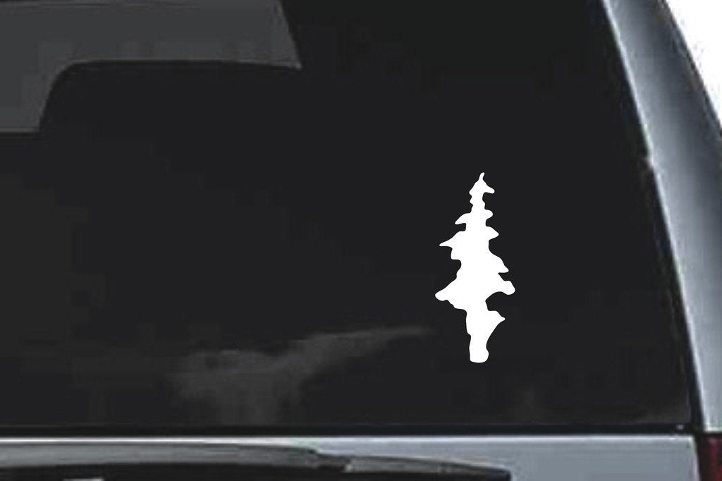 Picniva Tree Sty1 Vinyl Car Window Decal, Approx 5 in