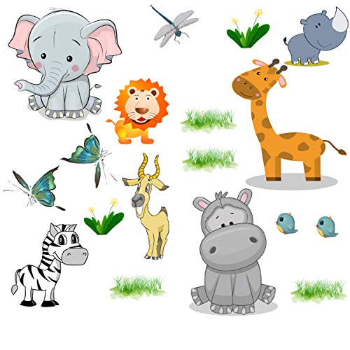 Picniva Safari Animal Wall Decals Removable Nursery Decor Kids Stickers