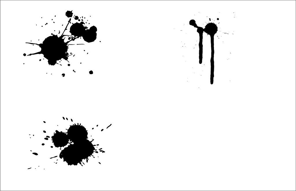 Picniva Splatters Drips Wall Decals, Black, 10 in Height, DOTPR04A