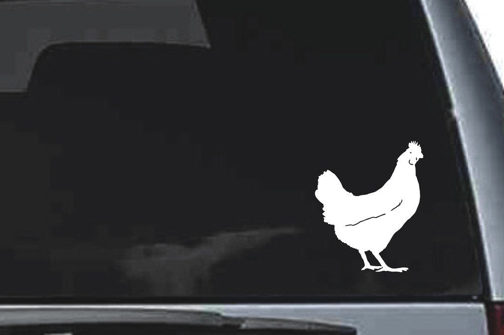 Picniva Hen Sty1 Vinyl Car Window Decal, Approx 5 in