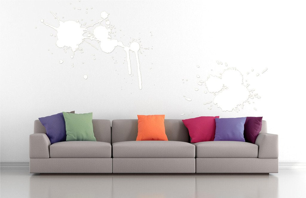 Picniva Splatters Drips Wall Decals, White, 10 in Height, DOTPR04A