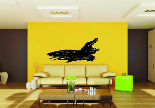 Picniva Alligator Sty1 Vinyl Wall Decal, Approx 22 x 9.38 in, Removable