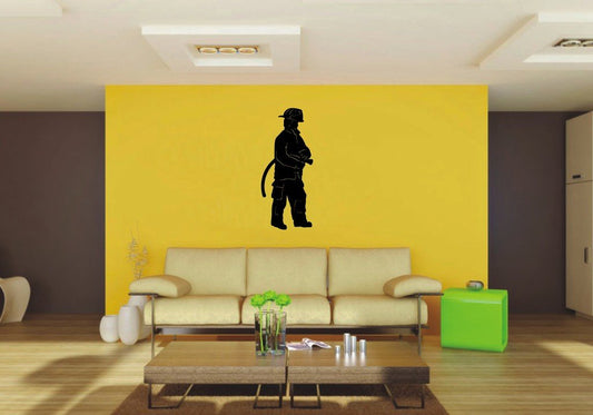 Picniva 22x51.74 Fireman Style 48 Vinyl Wall Decal Firefighter