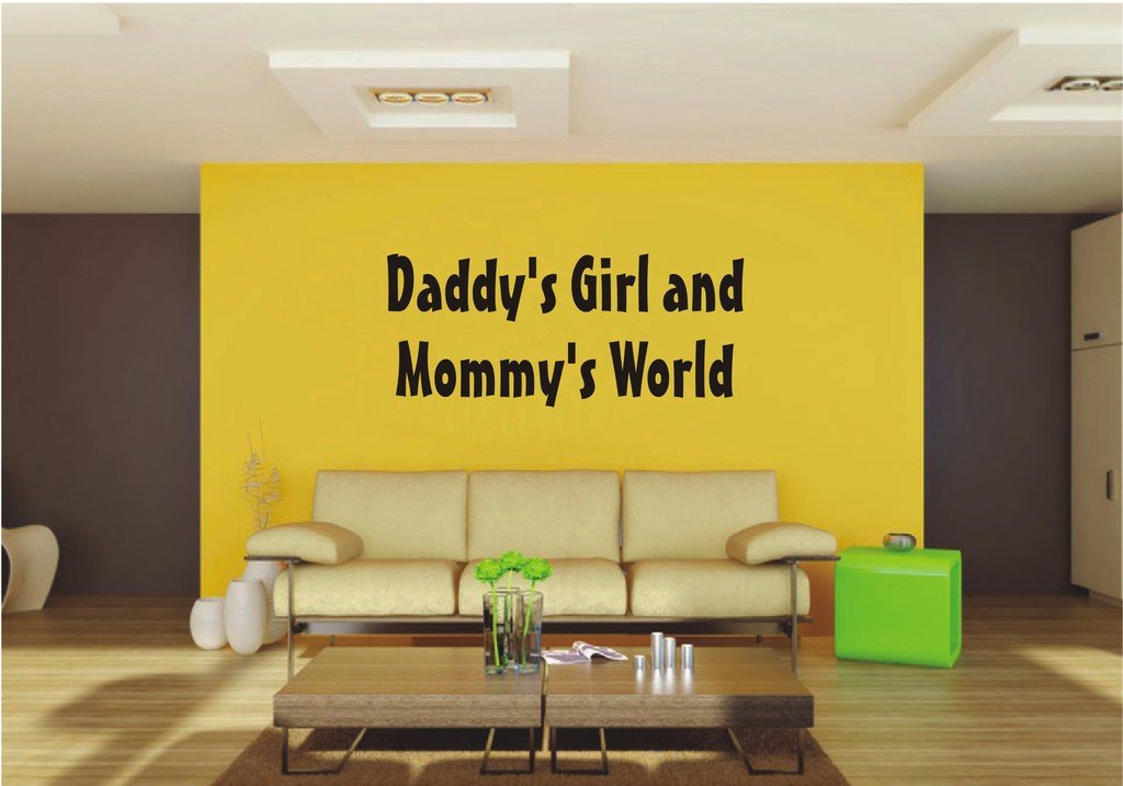 Picniva 22x9.48 Daddy's Girl and Mommy's World Vinyl Wall Decal Nursery