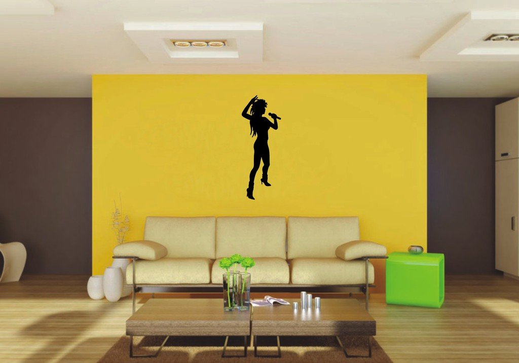 Picniva 22x58.58 Singer Style 1 Vinyl Wall Decal Music Decor