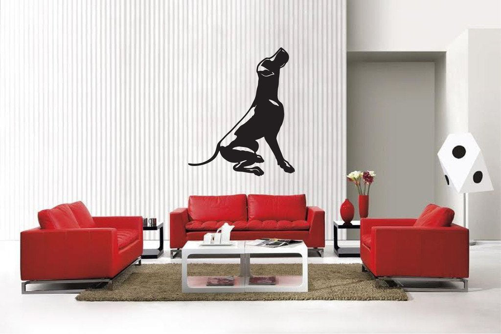 Picniva Matte Black Great Dane Style 2 Vinyl Wall Decal Canine Decor