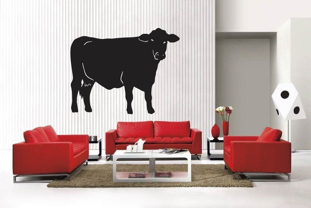 Picniva Matte Black Cow Style 56 Vinyl Wall Decal Farm Ranch Decor BG5506